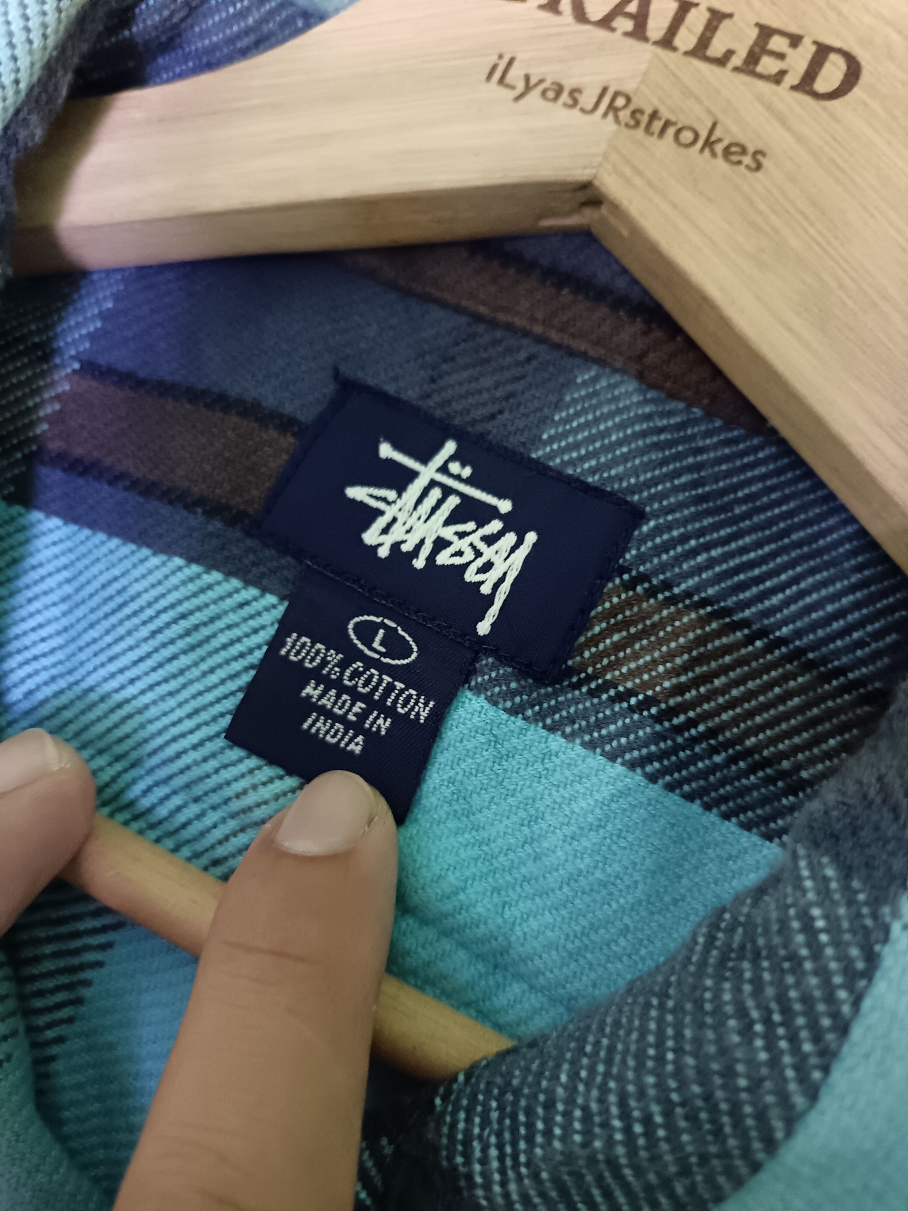 Stussy × Vintage Stussy Flannel Long Sleeve Collar Size US L / EU 52-54 / 3 - 8 Thumbnail