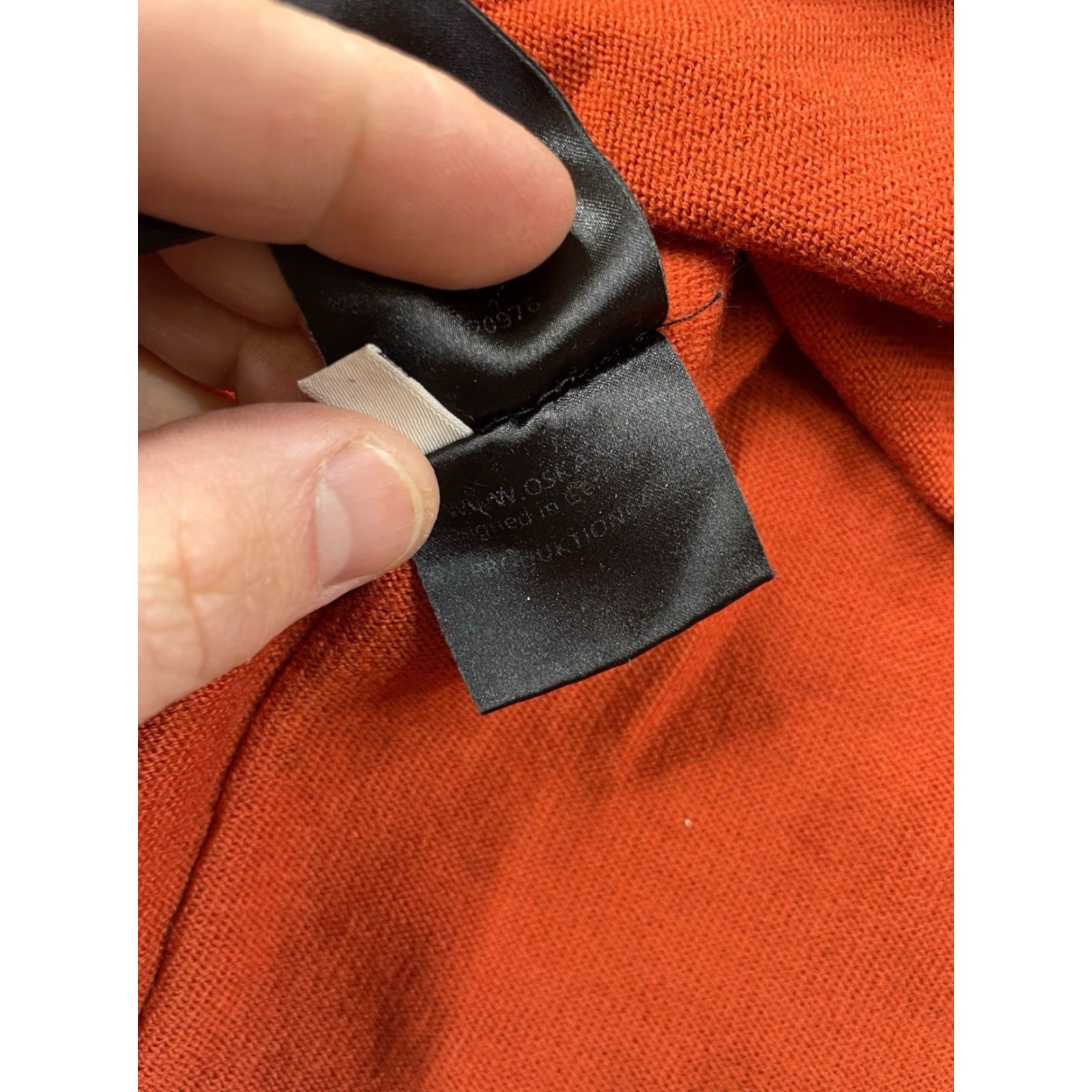 Vintage OSKA Dress A-Line Long Knit Wool Crew Neck Long Sleeve Orange Women Size 0 Knitted Knee Length Vintage No (Adapted) Size XS / US 0-2 / IT 36-38 - 7 Thumbnail