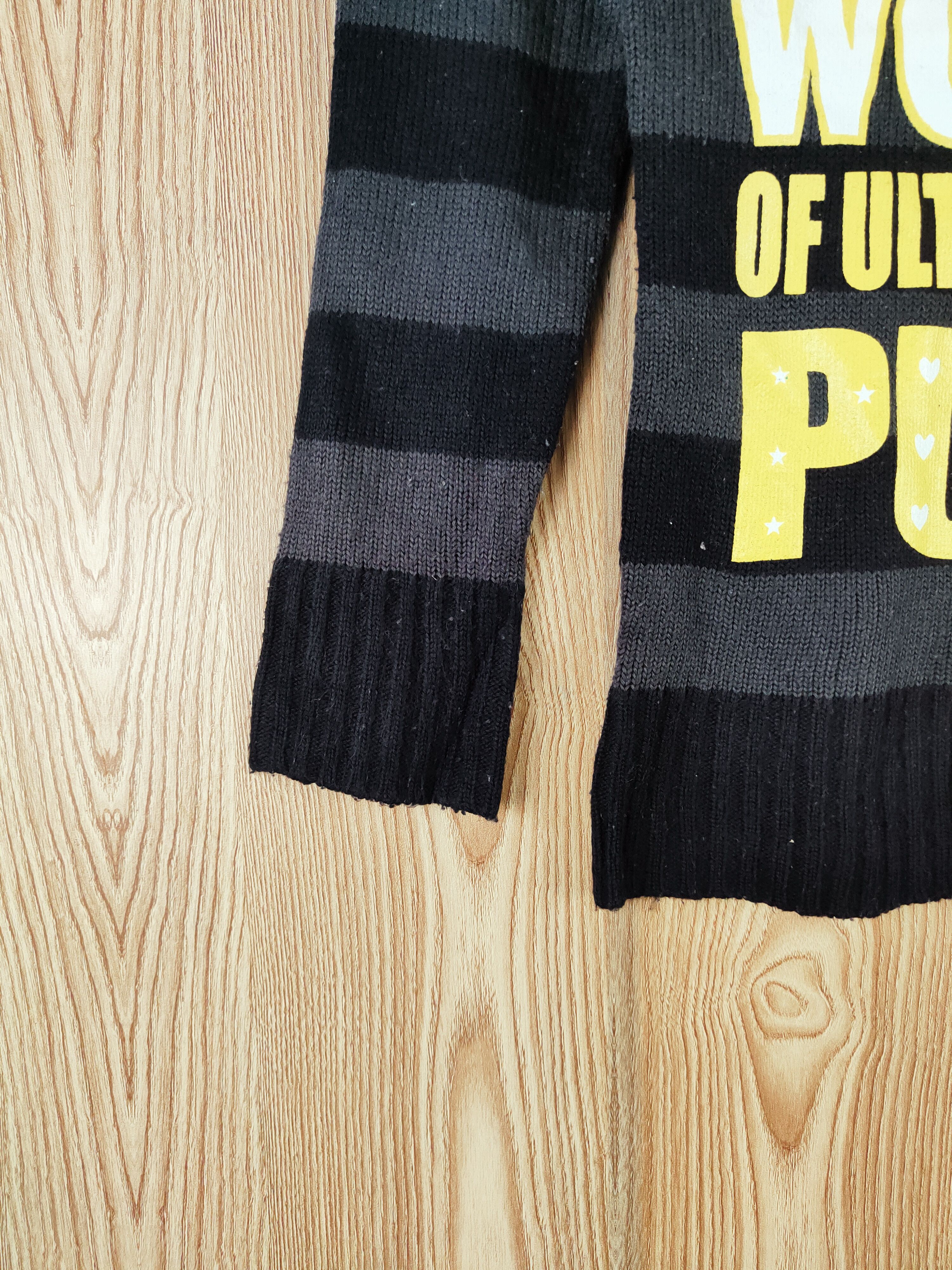 Japanese Brand × Vintage PUNK NOT DEATH ☠️ 💀 Sel-Pico Black Knitwear Sweatshirts Size XS / US 0-2 / IT 36-38 - 4 Thumbnail