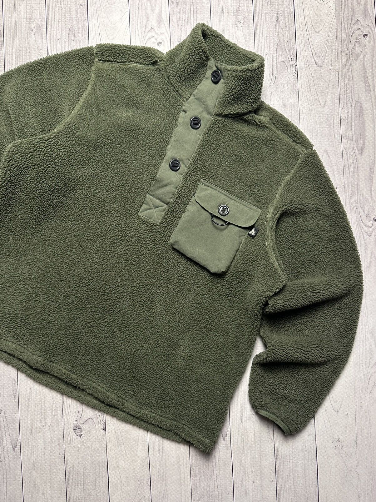 Vintage Vintage Nike ACG Sherpa Fleece Jacket Half Button pocket M Size US M / EU 48-50 / 2 - 2 Thumbnail