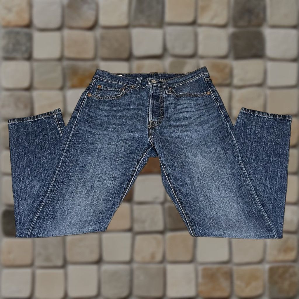 Levi's Levi's 501 Premium Women Skinny Jeans Denim Blue 27x27 5-Pocket Retro Vintage Rise Mid Waist 27 Inseam Jeans Size 27" / US 4 / IT 40 - 1 Thumbnail