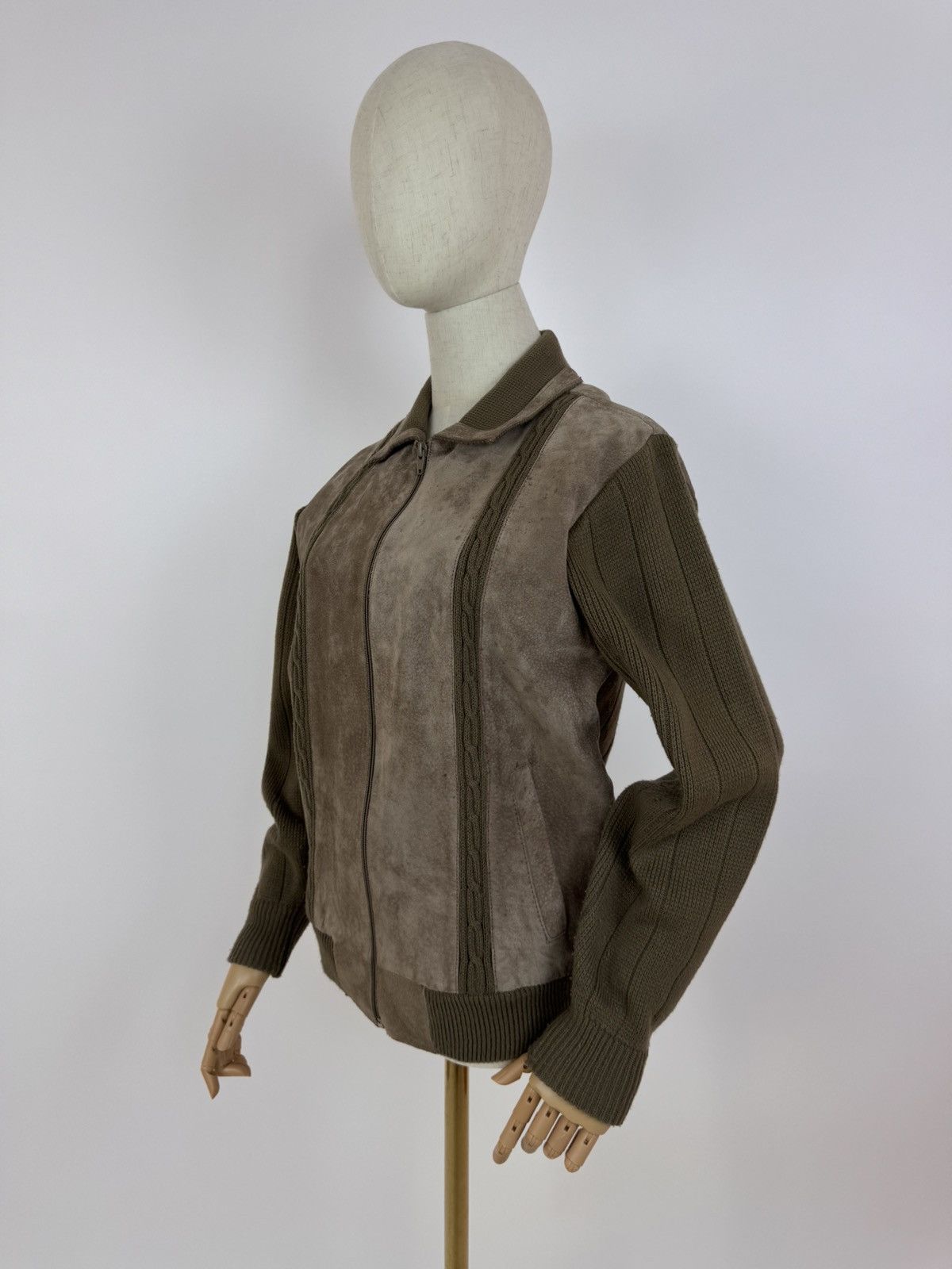 Vintage C&A Vintage Leather Cardigan Knit Retro Jacket Size 12 Size M / US 6-8 / IT 42-44 - 4 Thumbnail