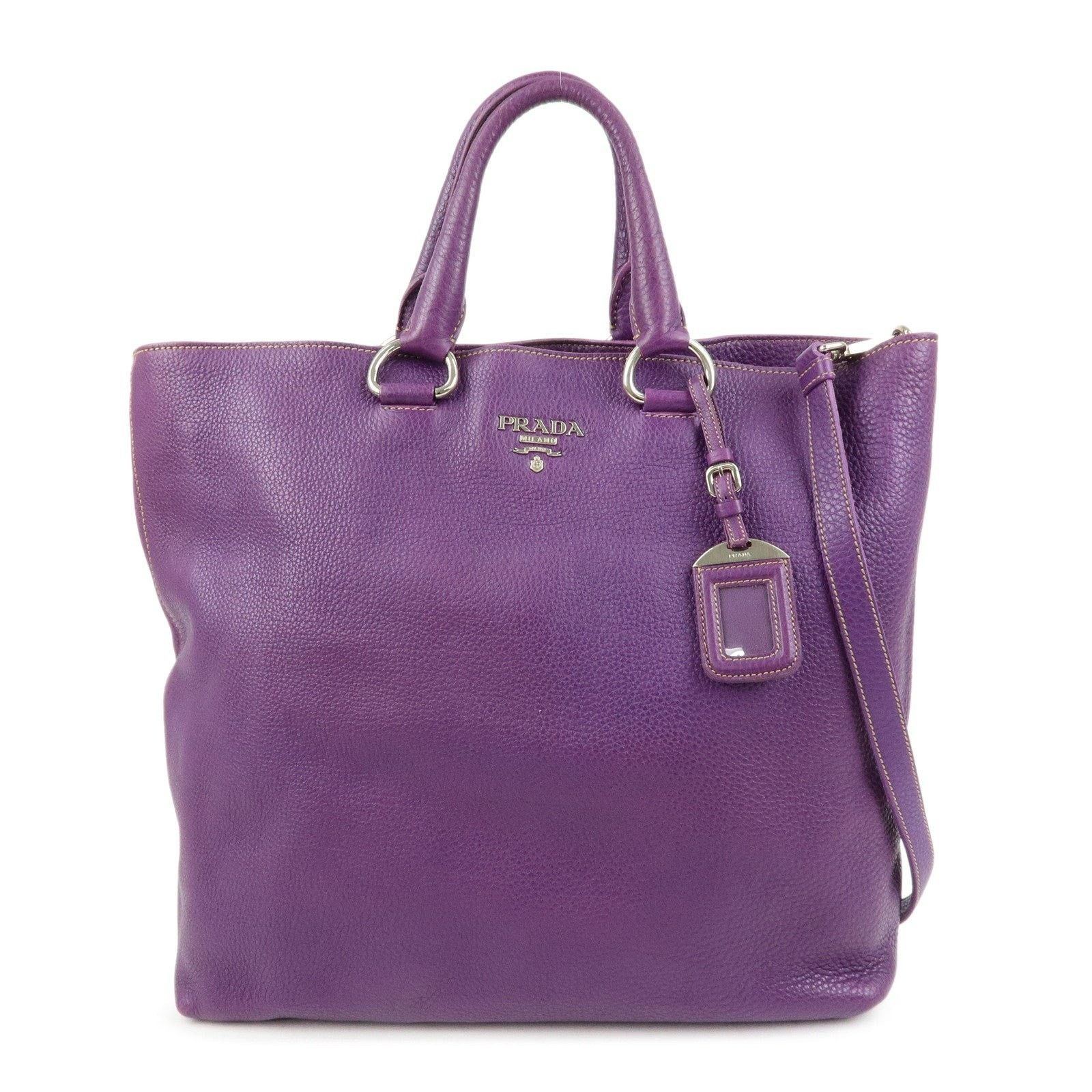 Prada Prada Vitello Daino Tote Purple Size ONE SIZE - 1 Thumbnail