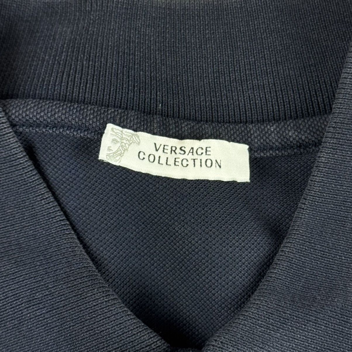 Versace Versace Collection Navy Pocket Polo / Tonal Medusa Logo Size US L / EU 52-54 / 3 - 8 Thumbnail