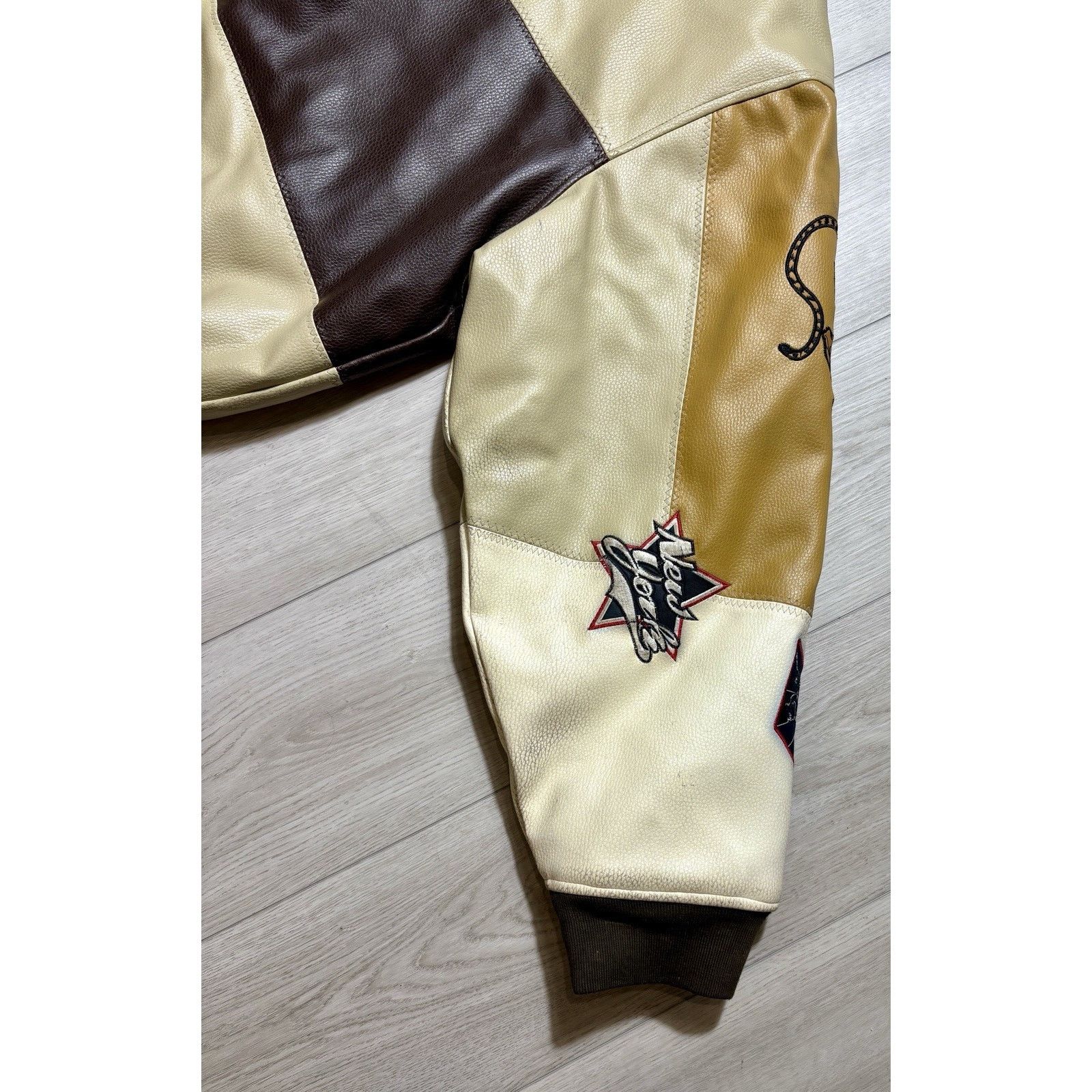 Other Raw Blue Patchwork Varsity Jacket Mens 3XL Basketball Y2K Size US XXL / EU 58 / 5 - 17 Thumbnail