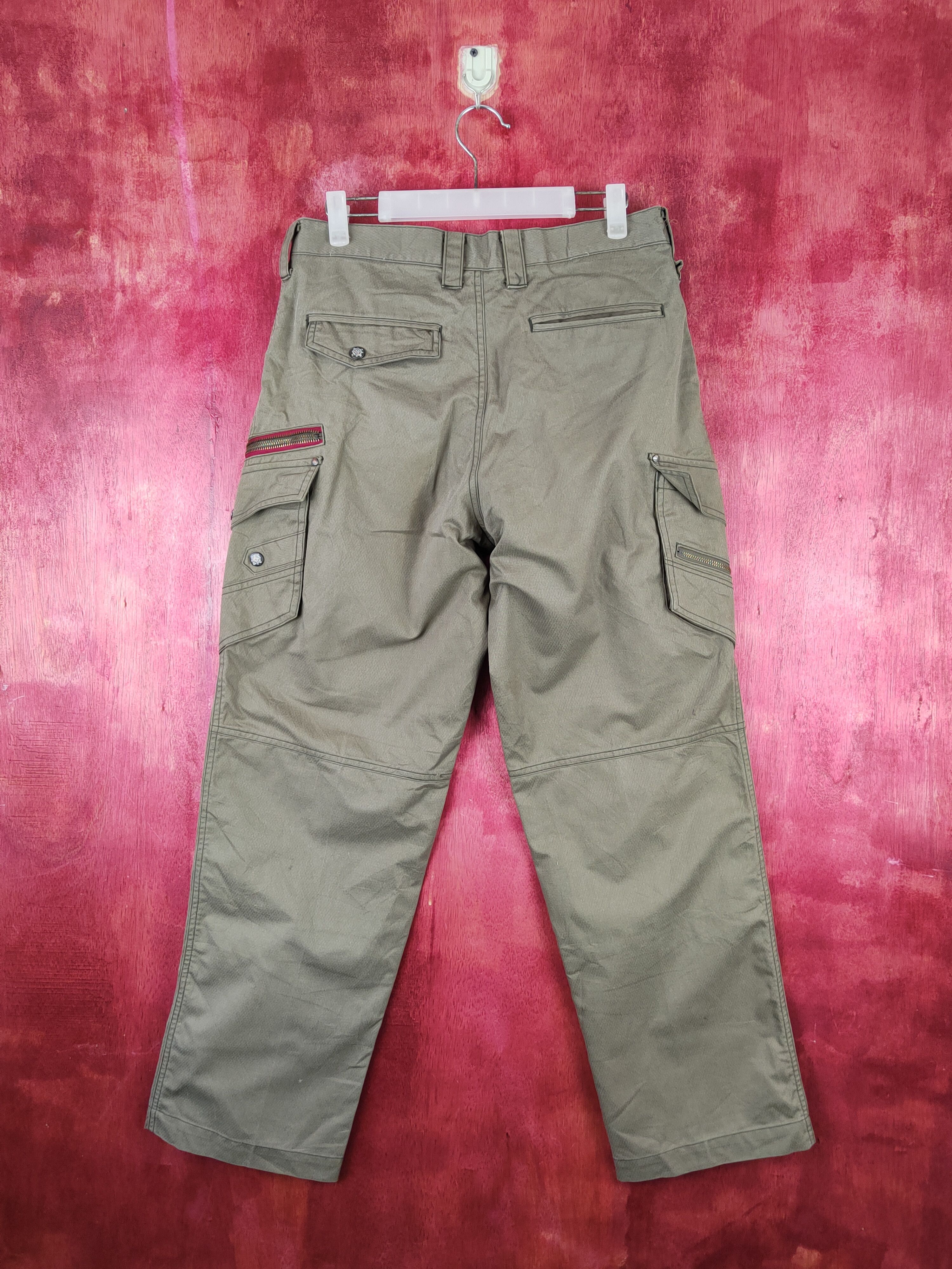 Japanese Brand Jawin Olive Multipocket Tactical Cargo Pants #S1823 Size US 32 / EU 48 - 7 Thumbnail
