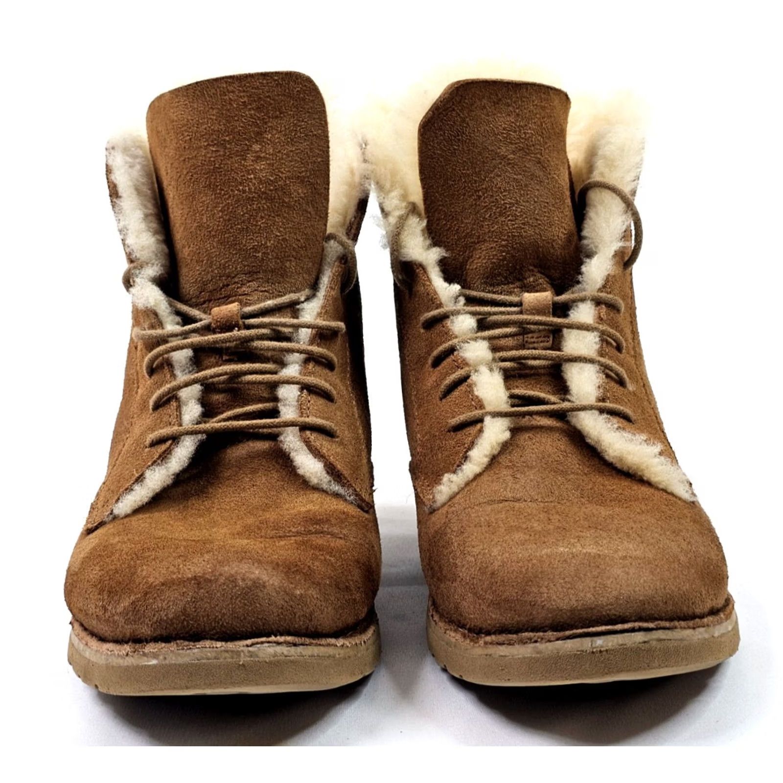 Ugg UGG Quincy Boots Chestnut Suede Sheepskin Lace Ankle Women 8 Leather 1012359 EUC Size US 8 / IT 38 - 7 Thumbnail