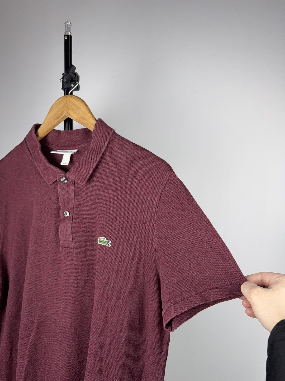 Lacoste Luxury Lacoste Burgundy Polo Shirt Classic Crocodile Logo Size US XL / EU 56 / 4 - 4 Thumbnail