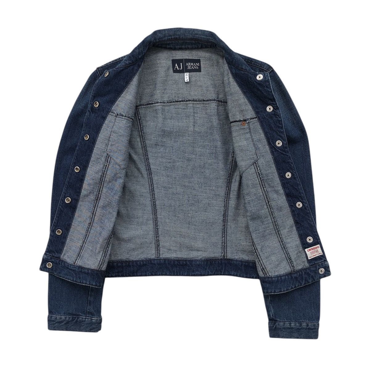 Armani Armani Jeans INDIGO Denim Snap Button JACKET Size M / US 6-8 / IT 42-44 - 13 Thumbnail