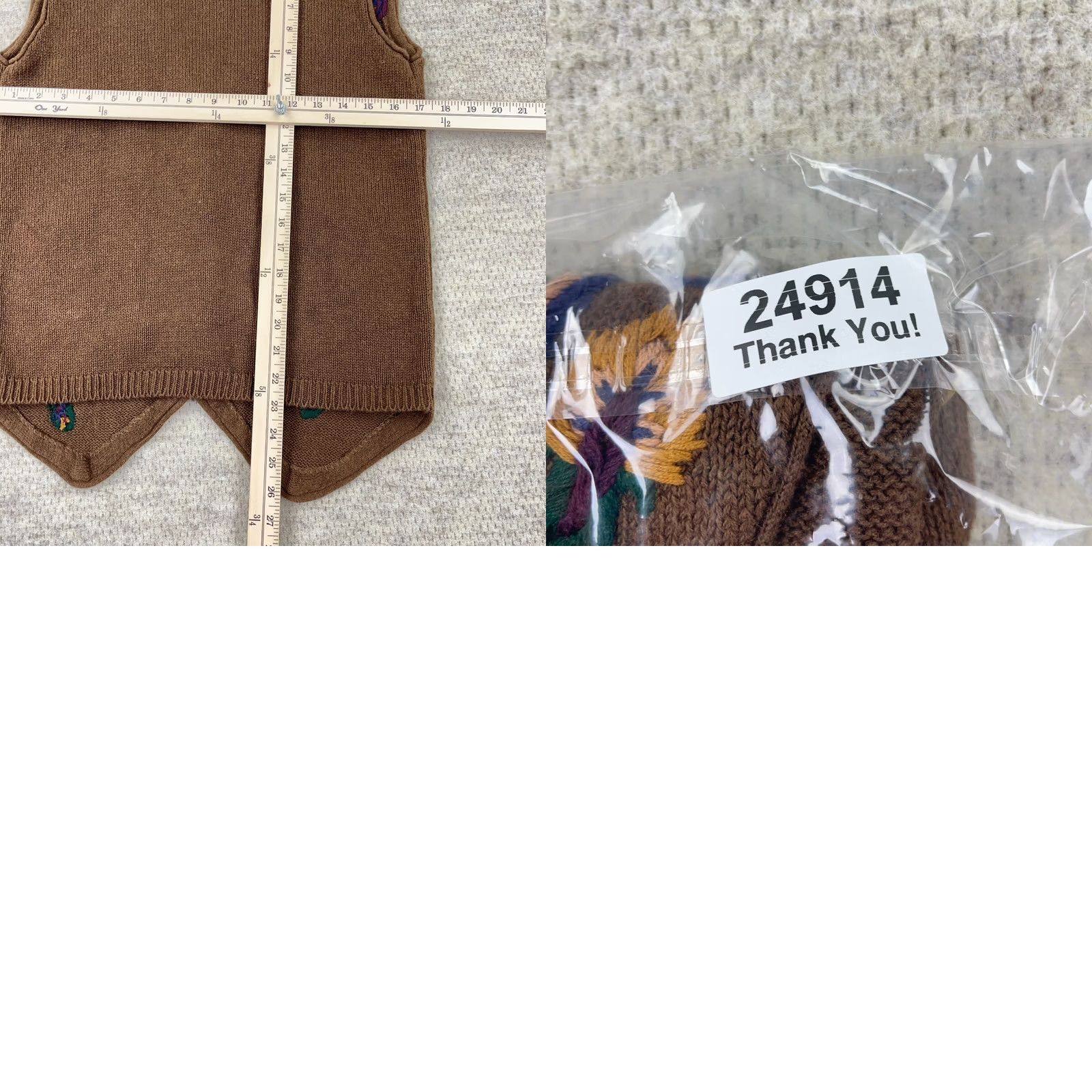 Orvis VINTAGE Orvis Sweater Vest Women M Brown Embroidered 90s Western Outdoor Casual Knit Vest Pocket V-Neck Button Womens Size M / US 6-8 / IT 42-44 - 8 Thumbnail