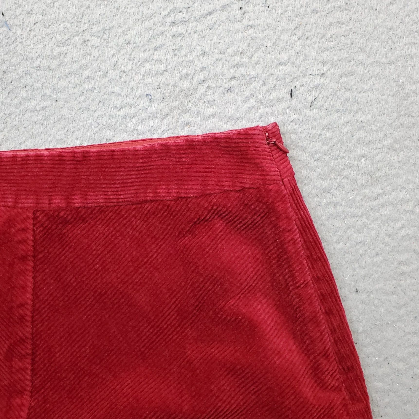 Loft LOFT Womens 2 Red Corduroy A-Line Mini Skirt, Zipper, Pleated, Lined, Stretch, Casual Size 26" / US 2 / IT 38 - 8 Thumbnail