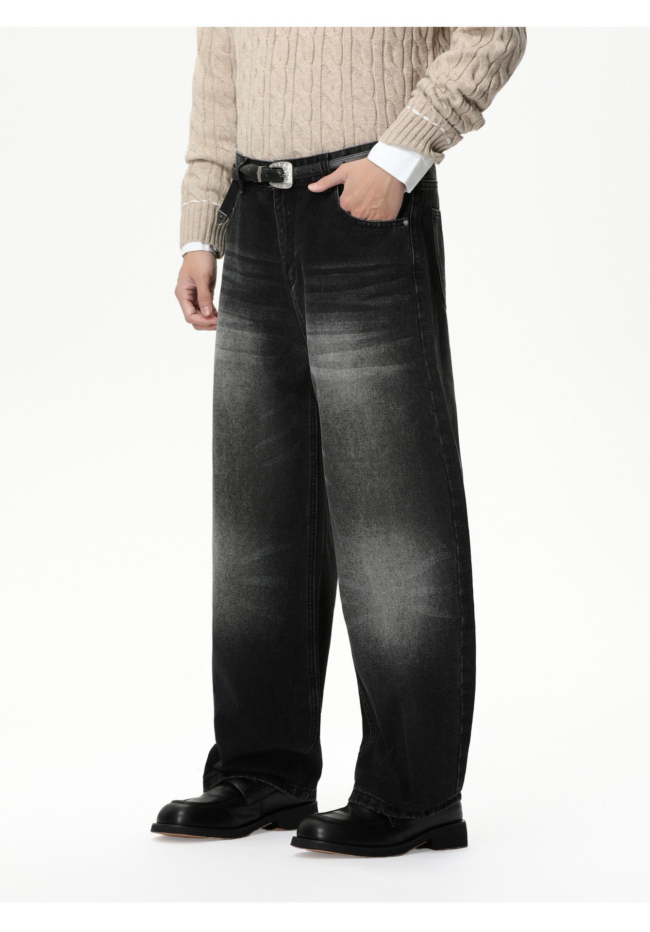Japanese Brand Japanese retro style Vibe washed wide-leg curved jeans Size US 32 / EU 48 - 4 Thumbnail