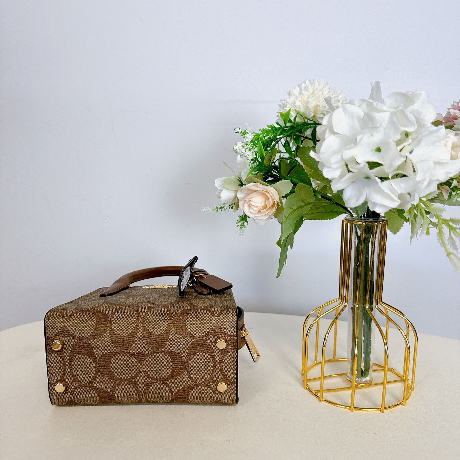 Coach Coach CO975 Andrea Mini Carryall IN Khaki Saddle 2 Size ONE SIZE - 6 Thumbnail