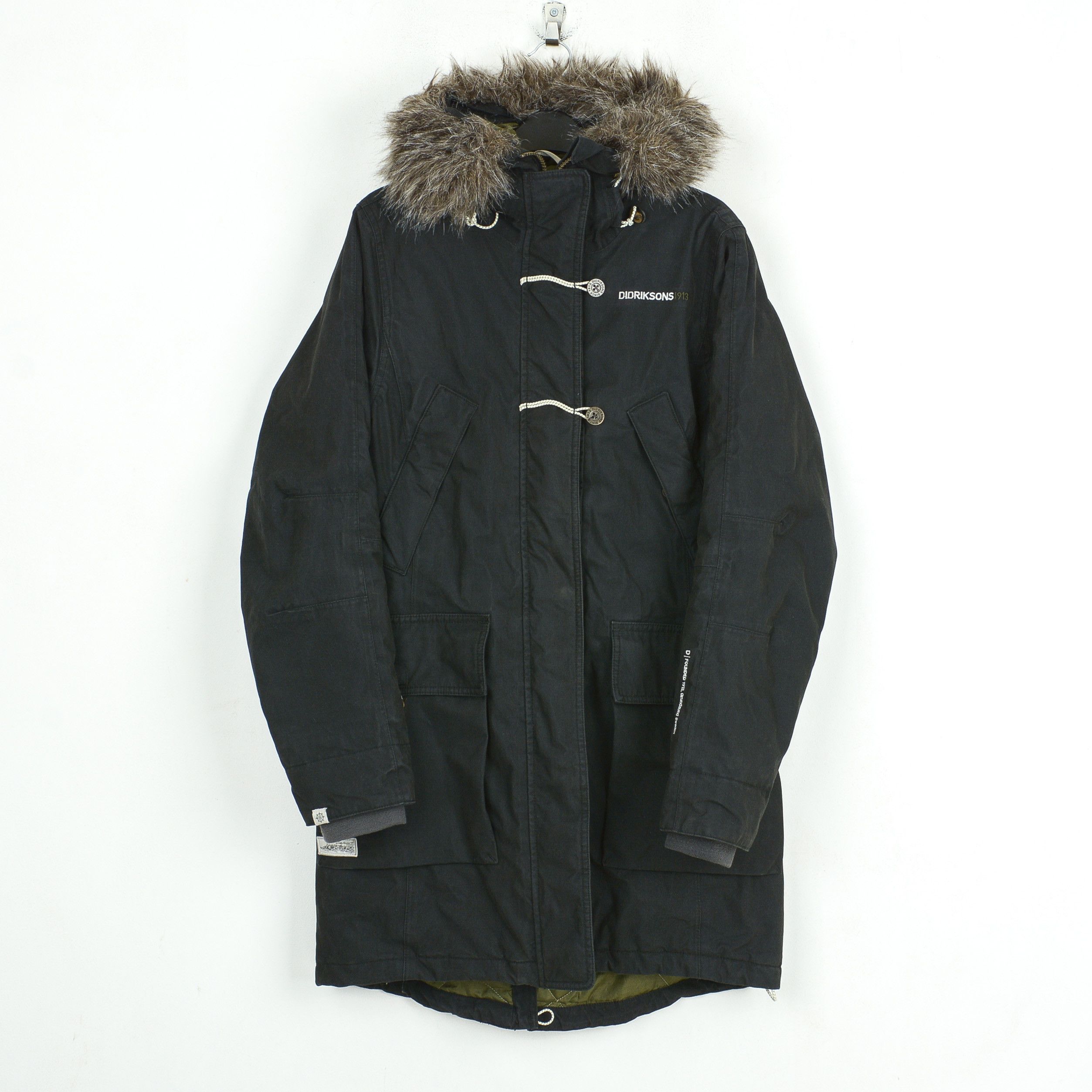 image of Didriksons Taylor Coat Padded Parka Waterproof Jacket Eu40 in Black, Women's (Size Medium)