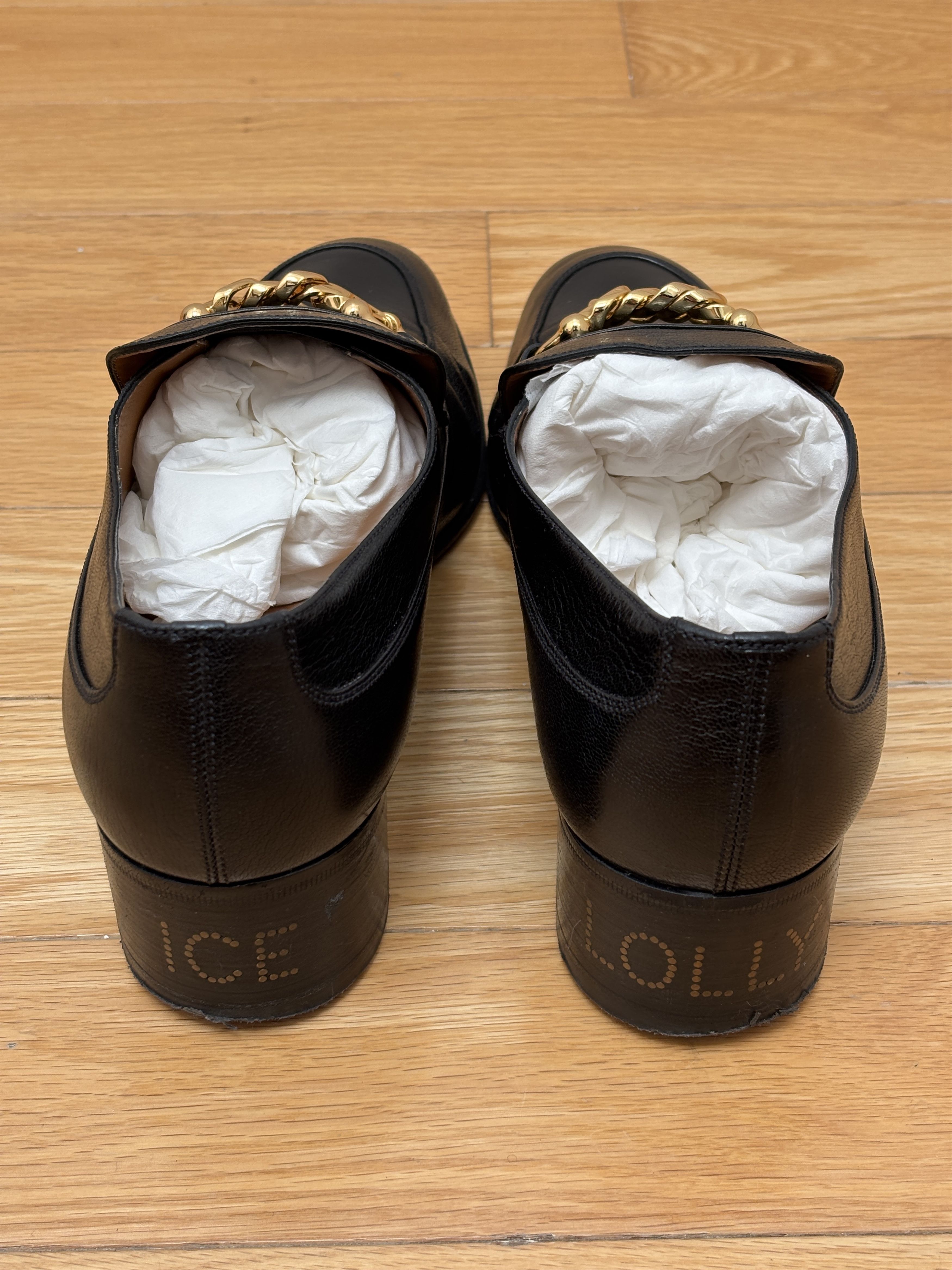 Gucci Gucci Black Leather Chain Loafers US9.5 Size US 9.5 / EU 42-43 - 5 Thumbnail