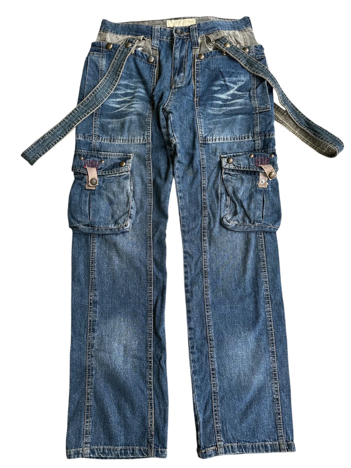 Japanese Brand Denim Techno Brand MulticPocket Crazy Design 🎌💥 Size US 30 / EU 46 - 1 Thumbnail