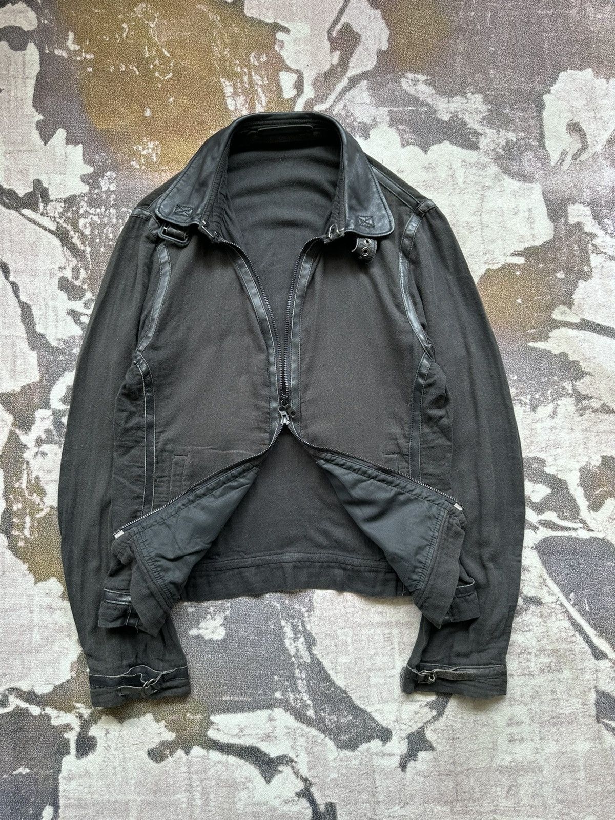 Japanese Brand 00's Bark Tannage linen leathers light jacket Size US M / EU 48-50 / 2 - 8 Thumbnail