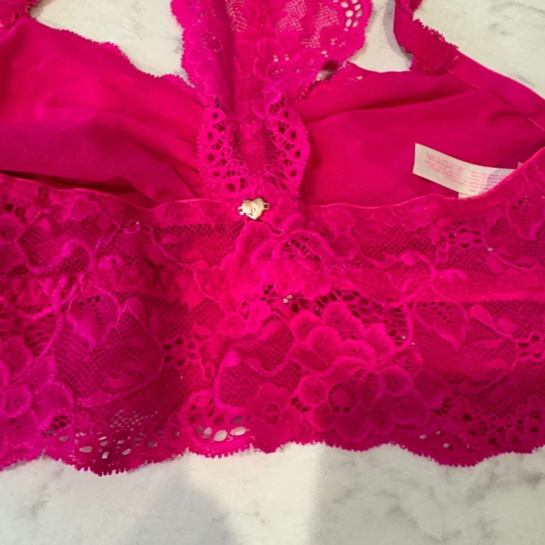 Victoria's Secret Victoria's Secret hot pink lace bralette size XS coquette Size ONE SIZE - 3 Thumbnail