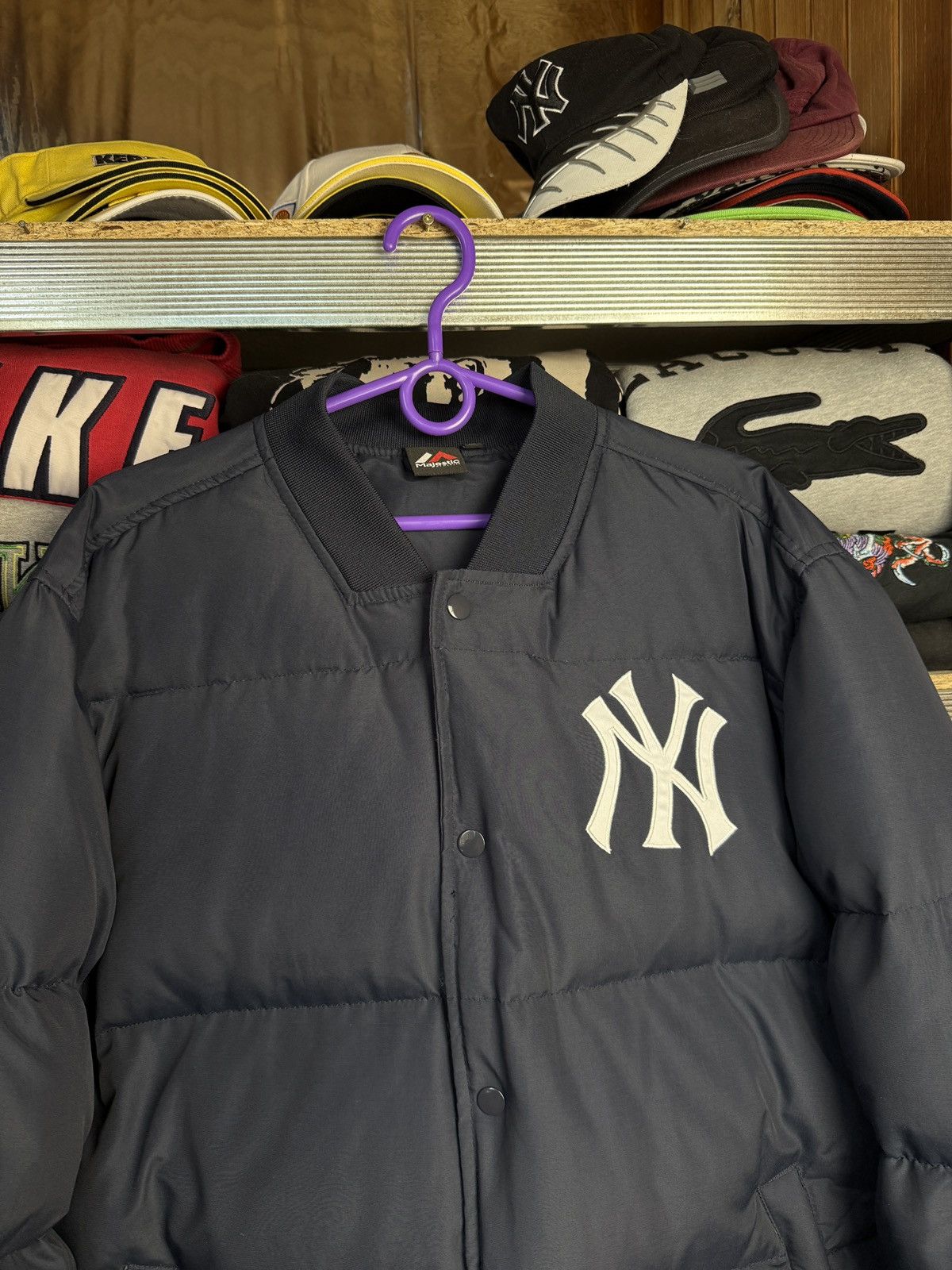 Majestic Crazy Vintage Magestic New York Yankees Puffer Jacket Size US XL / EU 56 / 4 - 4 Thumbnail