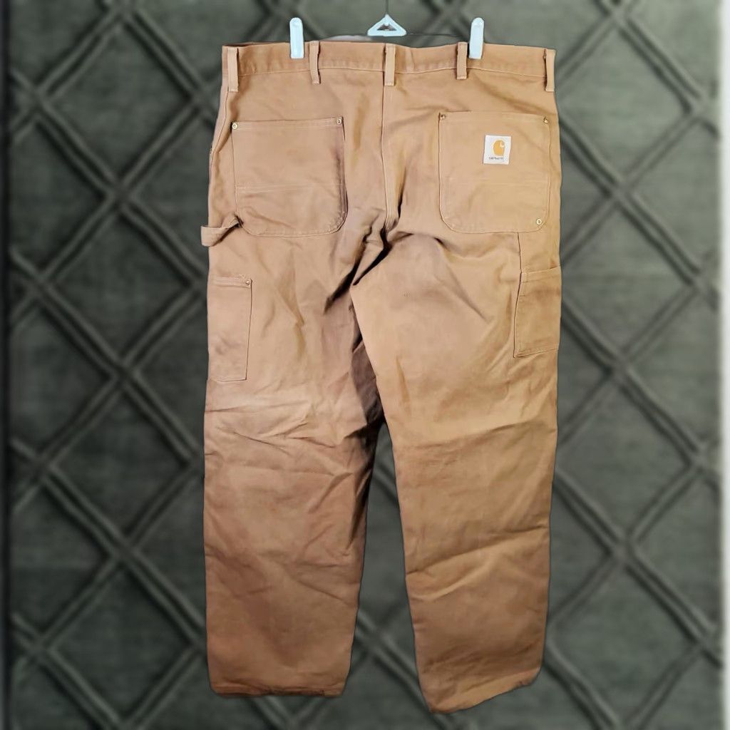 VINTAGE Carhartt B01 Brown Canvas Double Knee Pants 40 X 31 Distressed Grunge USA Made Workwear Mens Carpenter Pants