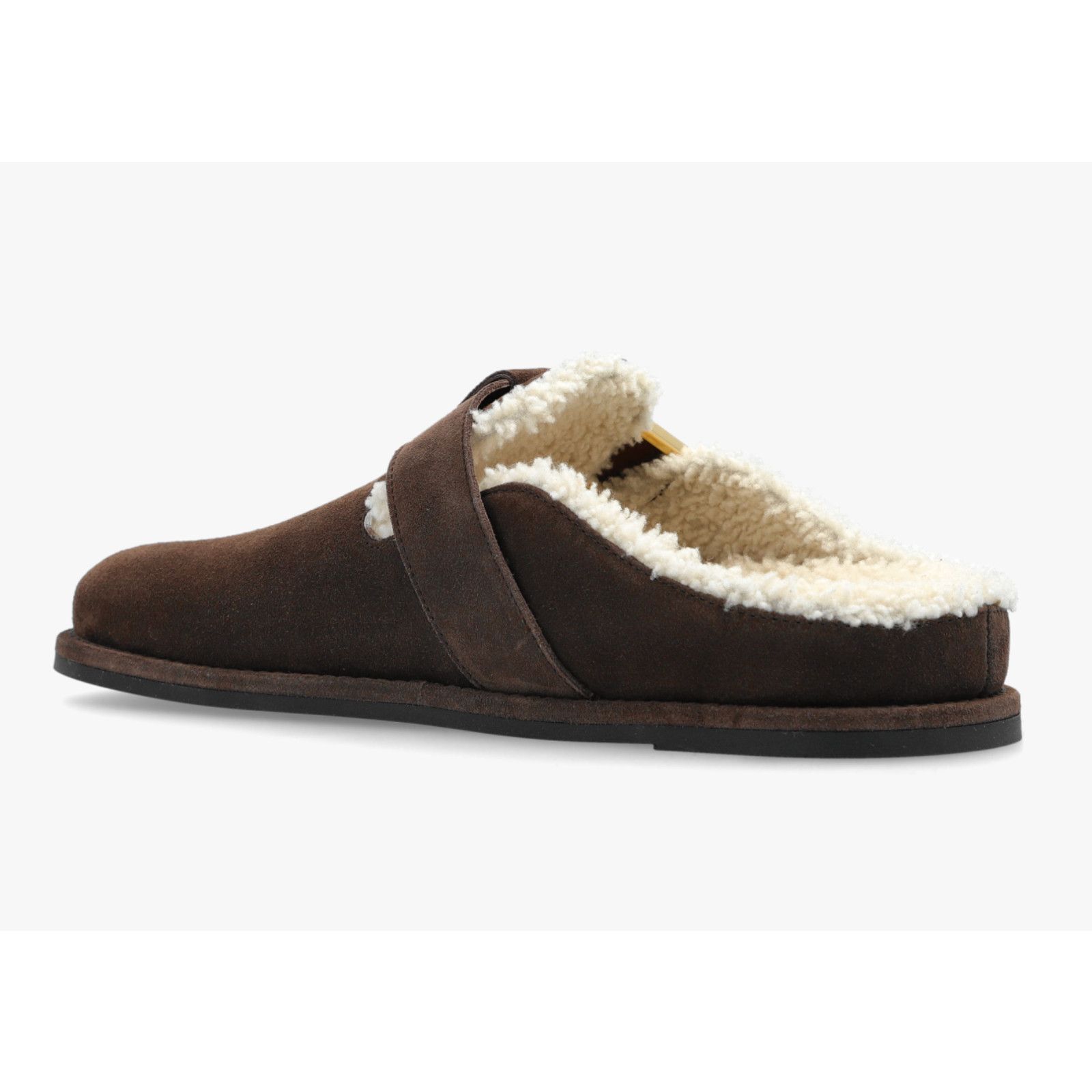 Fendi Fendi Feel Mules Brown Suede Shearling FF Gold Logo Slip On Size US 11 / IT 41 - 11 Thumbnail