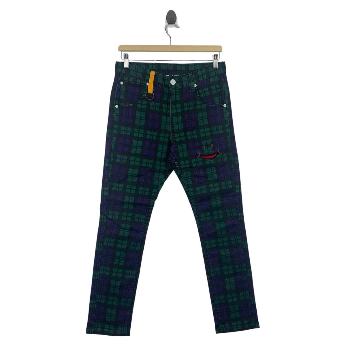 UP SMILE Tartan plaid checkered pants