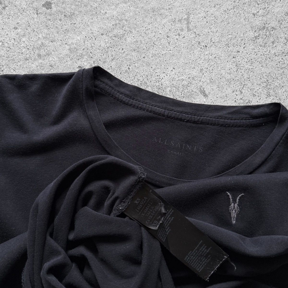 Allsaints AllSaints Mens Black Blue T-Shirt Original Logo Crew Neck Size US XS / EU 42 / 0 - 4 Thumbnail