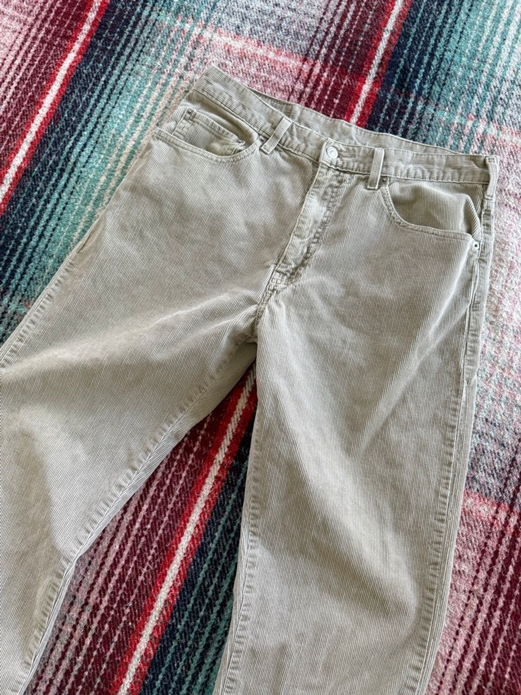 Levi's Men's Levi's Beige Corduroy Straight Leg Pants Waist 34x32 Size US 34 / EU 50 - 2 Thumbnail