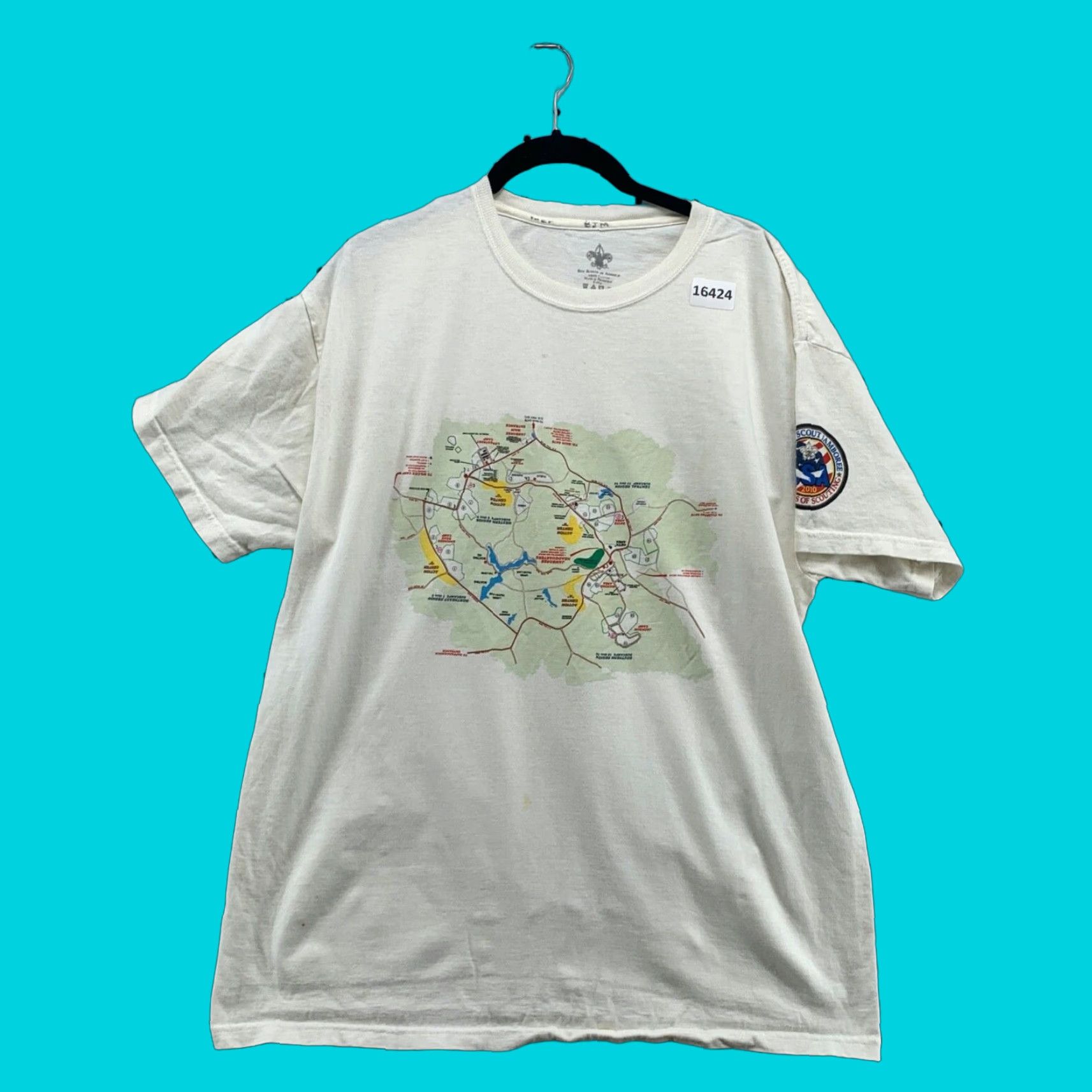 Vintage VINTAGE Boy Scout OF America Shirt Mens Large Map Graphic White Short Sleeve BSA TEE Size US L / EU 52-54 / 3 - 1 Thumbnail