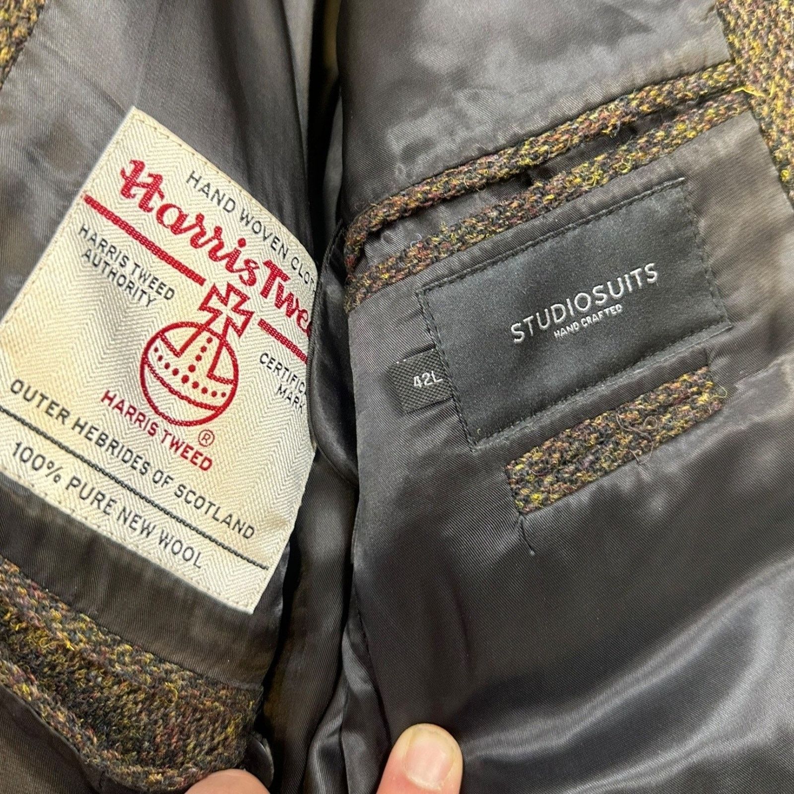 Harris Tweed Studio Suits Harris Tweed Men's 42L Sport Coat Blazer Size 42L - 5 Thumbnail