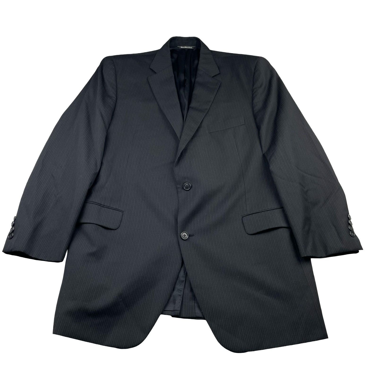 Jack Victor Jack Victor Men’s Valentino 100% Wool Suit Black/Blue Stripe Size 40L - 2 Thumbnail