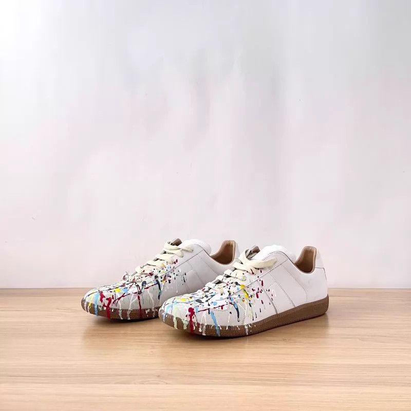 Maison Margiela Maison Margiela Grey Suede & Leather Drip Trainer Size 44 Size US 11 / EU 44 - 1 Thumbnail