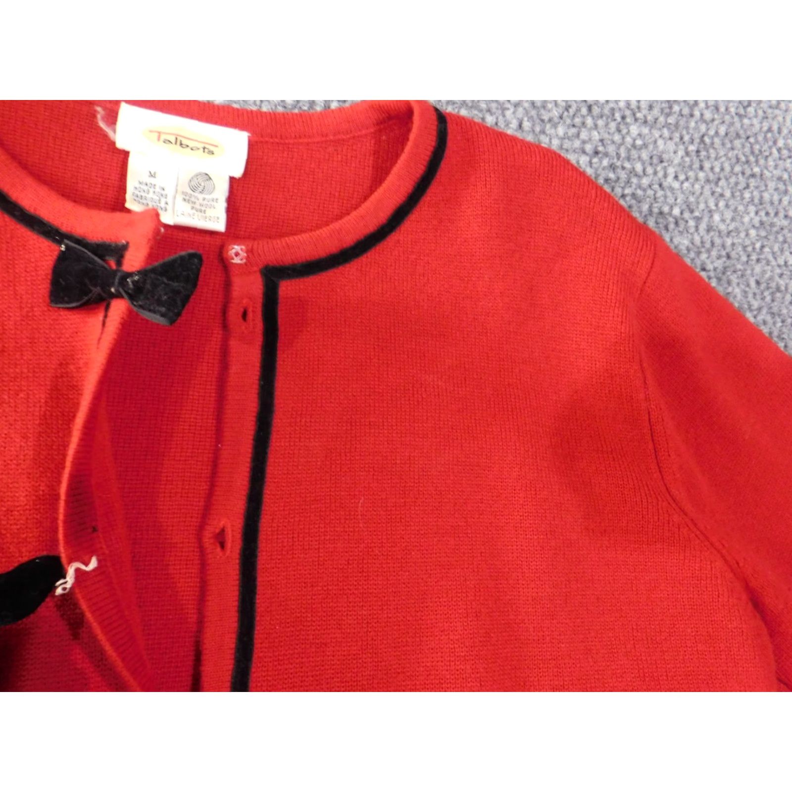 Talbots Talbots Sweater Medium red womens cardigan wool button knit business casual Size M / US 6-8 / IT 42-44 - 5 Thumbnail