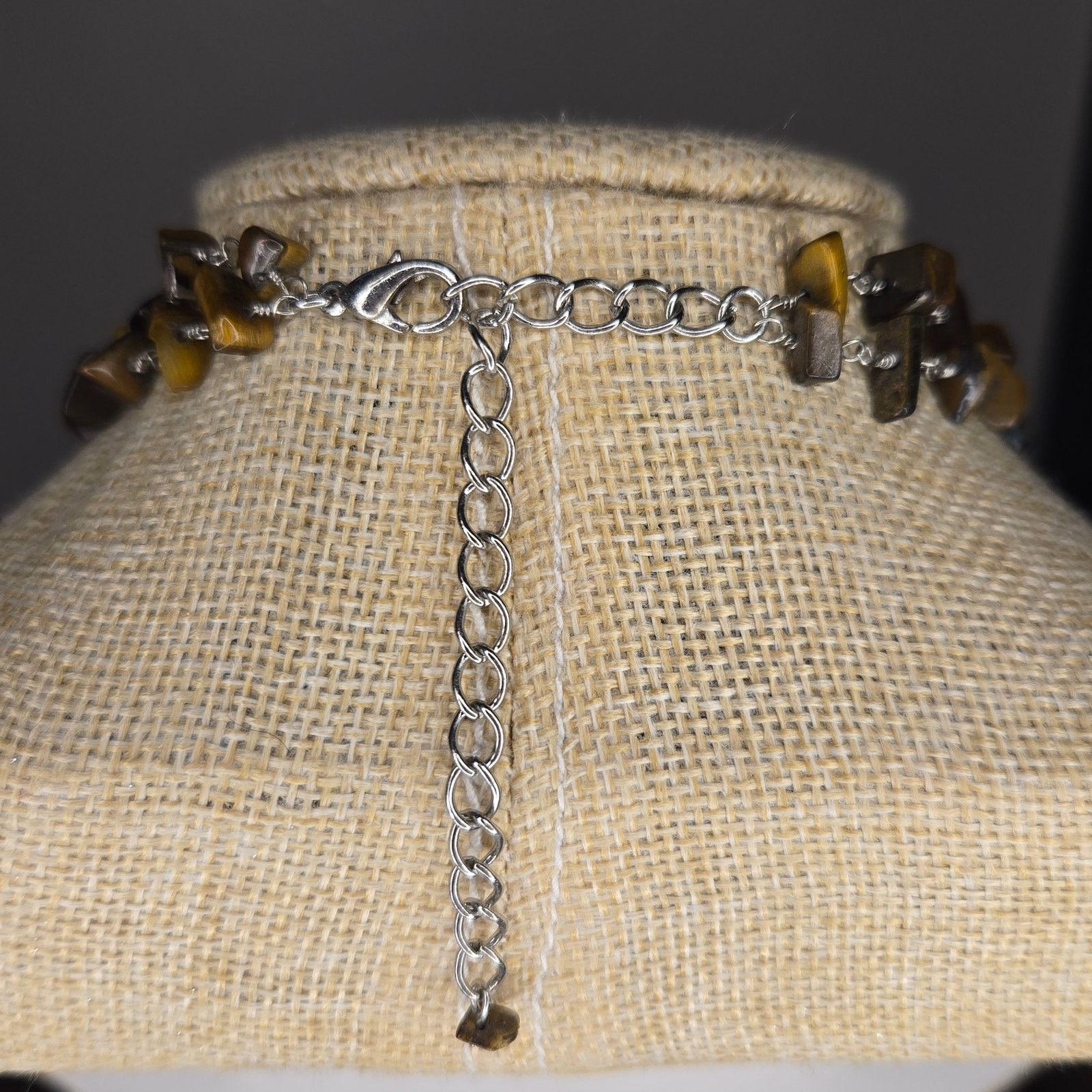 Vintage Vintage Brown Tiger Eye Beaded Necklace Large Heart Pendant Size ONE SIZE - 3 Thumbnail