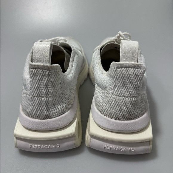 Salvatore Ferragamo Ferragamo Nima Knit Low-Top Sneakers White Men’s Size 10.5 Size US 10.5 / EU 43-44 - 4 Thumbnail