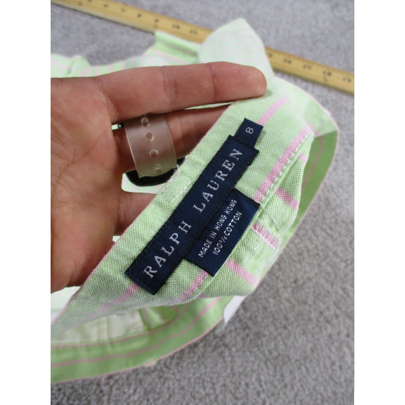 Ralph Lauren Ralph Lauren Skirt Womens 8 Green Pink Stripes Cotton Mini NEW Size 30" / US 8 / IT 44 - 6 Thumbnail