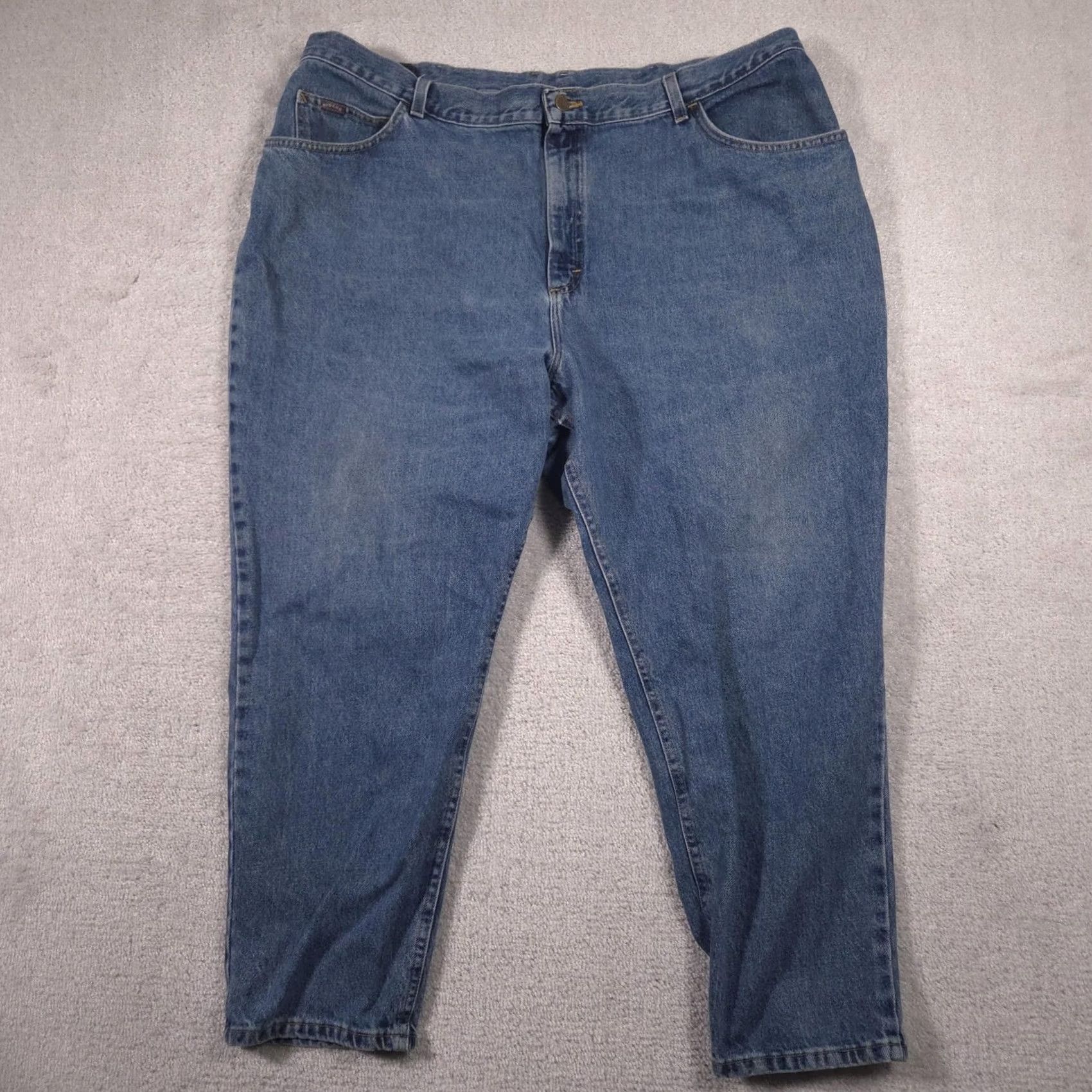 Vintage Riders Jeans Womens 24W Blue Medium Wash High Rise Relaxed Fit Tapered Denim Jeans Size 42" / US 20 - 2 Thumbnail