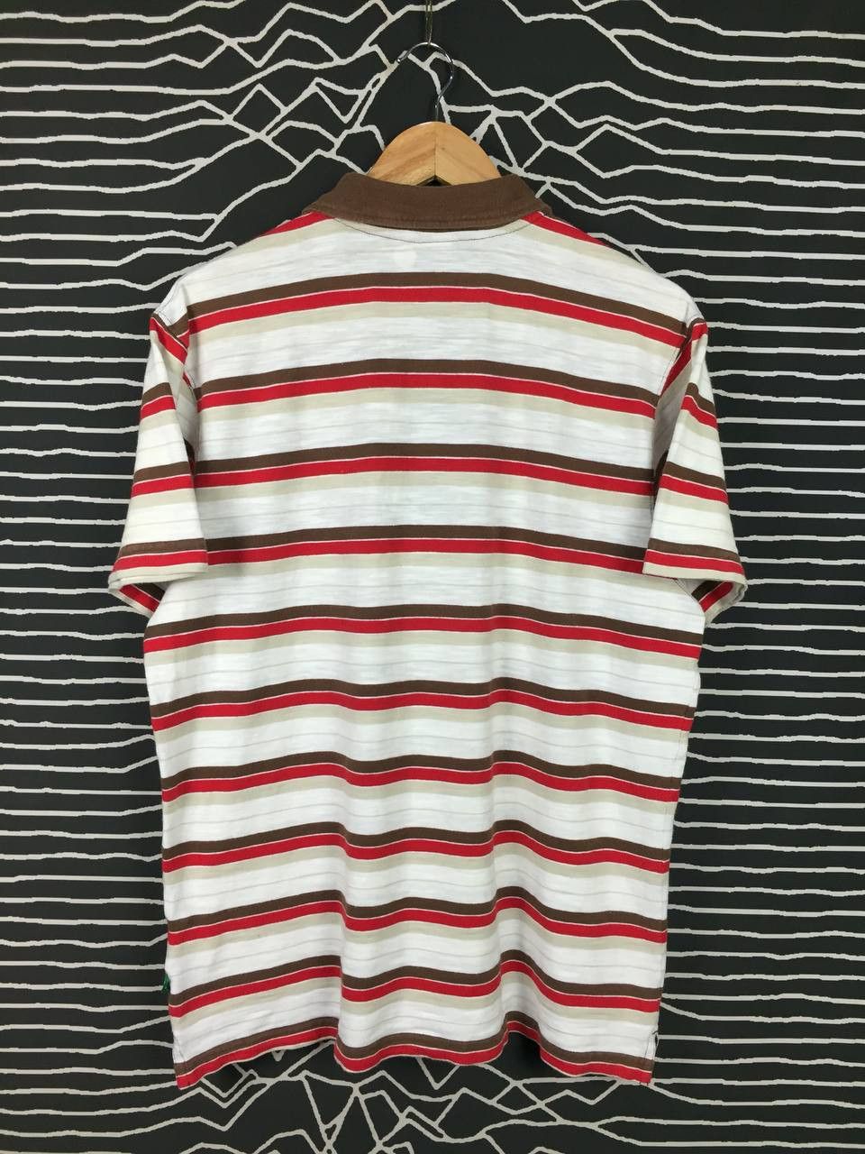 Hang Ten × Vintage Vtg Hang Ten Embroidered Logo Striped Polo Tee Size US XL / EU 56 / 4 - 8 Thumbnail
