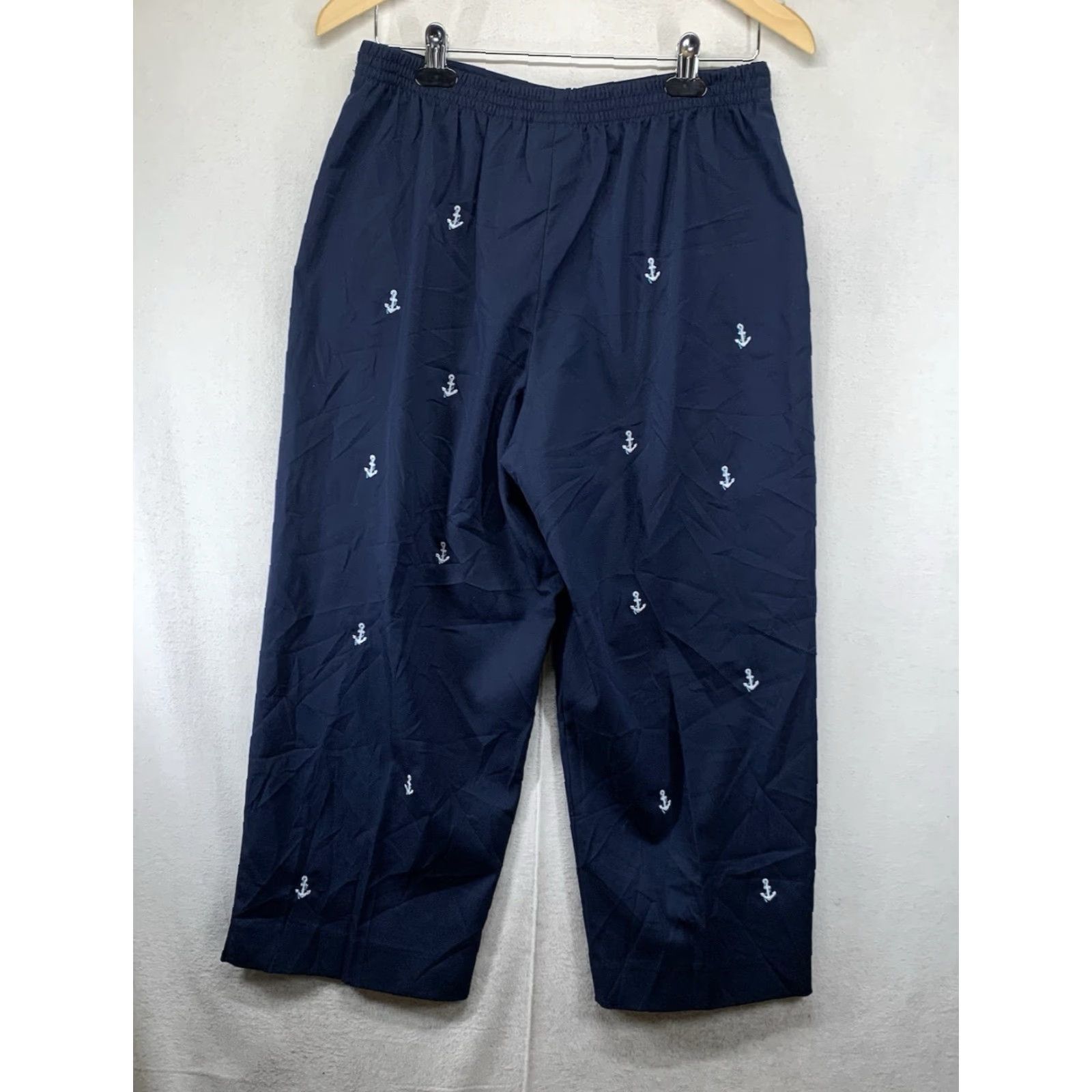 Vintage Alfred Dunner Navy Blue Classic Pull On Pants Size 8 Short Straight Embroidered Size 30" / US 8 / IT 44 - 2 Thumbnail