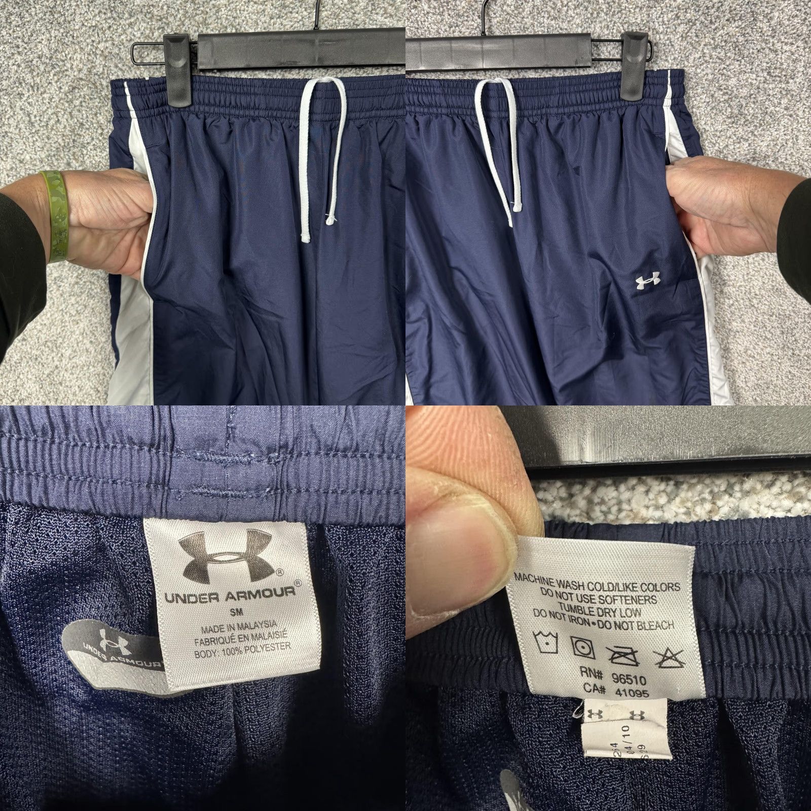 Under Armour Under Armour Pants Mens Small Blue Track & Field Athletic Colorblock Zip Ankle Pockets Size US 29 - 8 Thumbnail