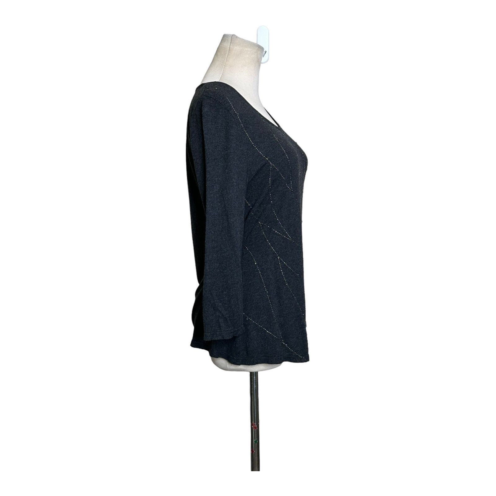 Coldwater Creek Coldwater Creek gray embellished casual top size Small Size S / US 4 / IT 40 - 10 Thumbnail