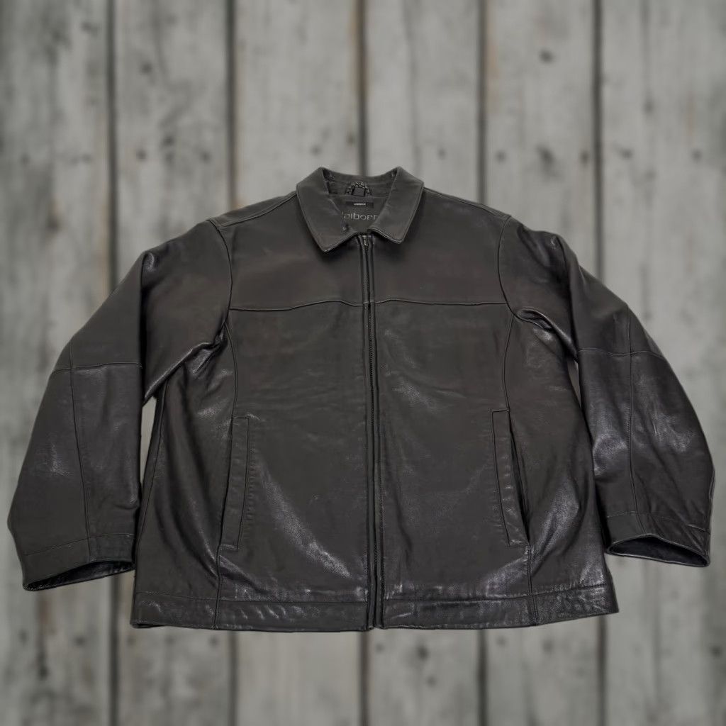 Liz Claiborne VINTAGE Claiborne Jacket Mens XL Black Lambskin Leather Zip Up Lined Pockets Collared Size US XL / EU 56 / 4 - 1 Thumbnail