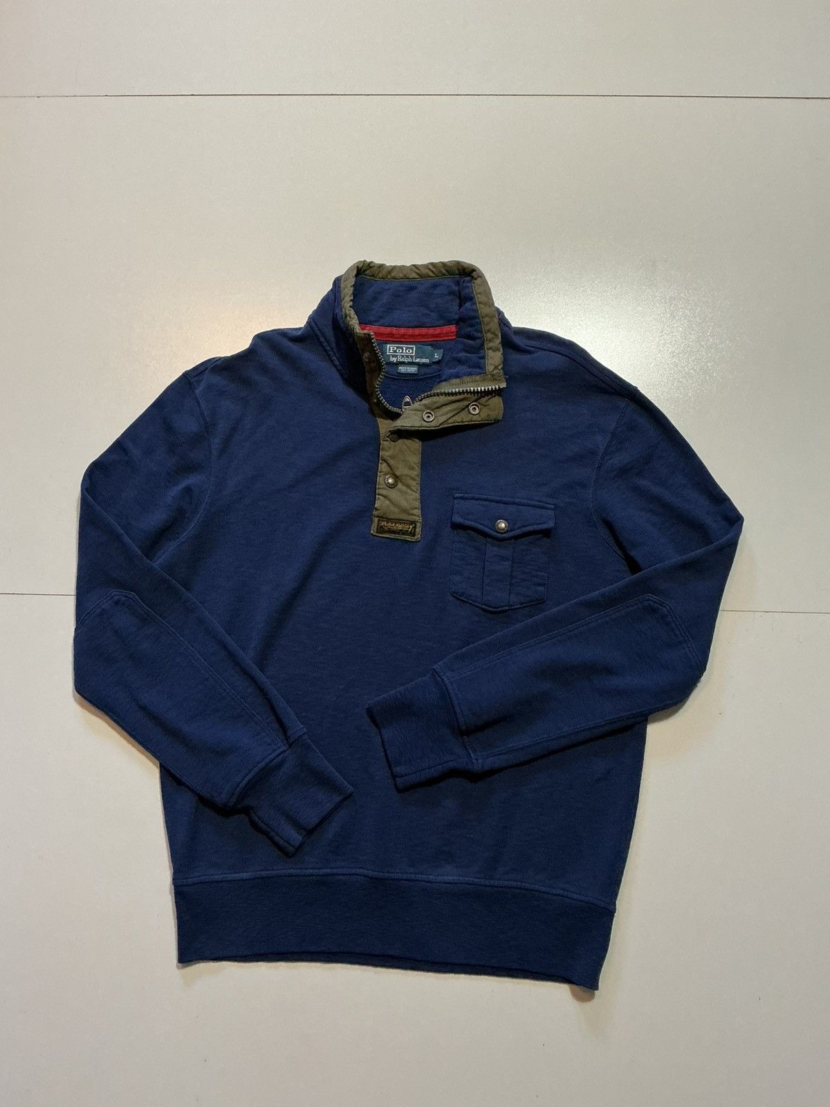 Polo Ralph Lauren Vintage Polo Ralph Lauren Pocket 1/4 Zip Pullover Sweatshirt Size US L / EU 52-54 / 3 - 1 Thumbnail