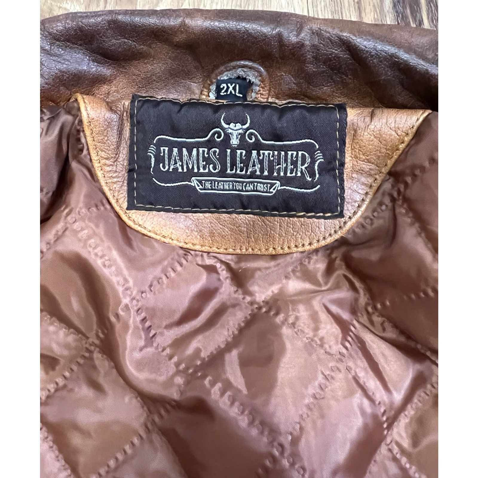Vintage VINTAGE Patrick James James Leather Moto Jacket Brown Two-Tone 2XL EUC Jacket Mens Bomber Leather Zipper 2XL Brown Vintage Size US XXL / EU 58 / 5 - 8 Thumbnail