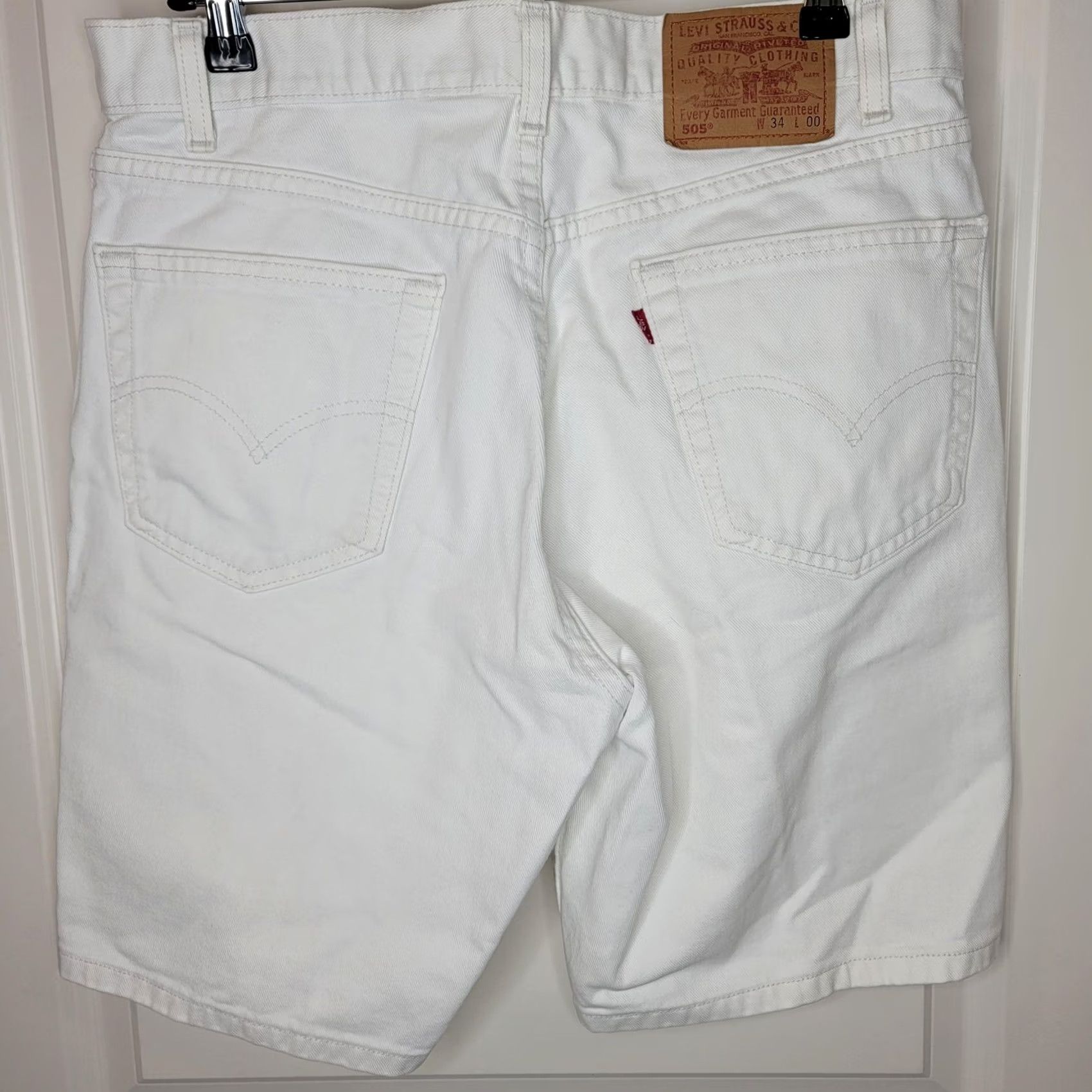 Levi's VINTAGE Levi's Shorts 34 White Denim 5-Pocket 505 Regular Fit Bermuda Casual USA Mens Size US 34 / EU 50 - 6 Thumbnail
