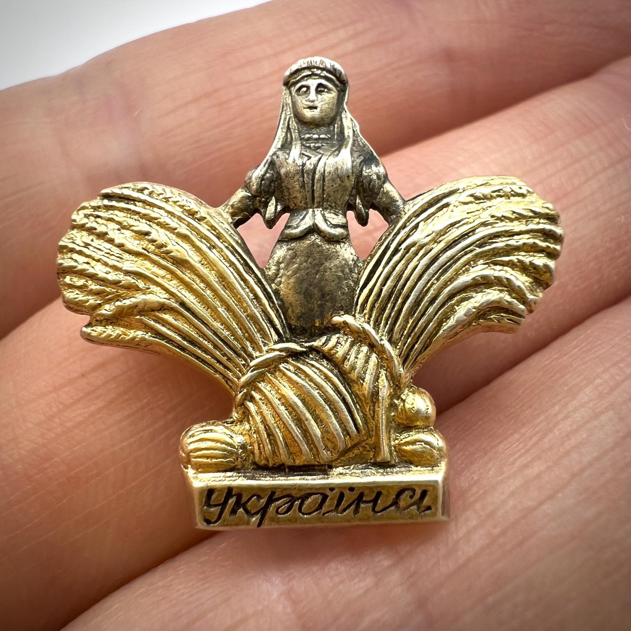Vintage Vintage Gilt Silver 875 Jewelry Brooch Badge Sheaves Wheat Size ONE SIZE - 1 Thumbnail