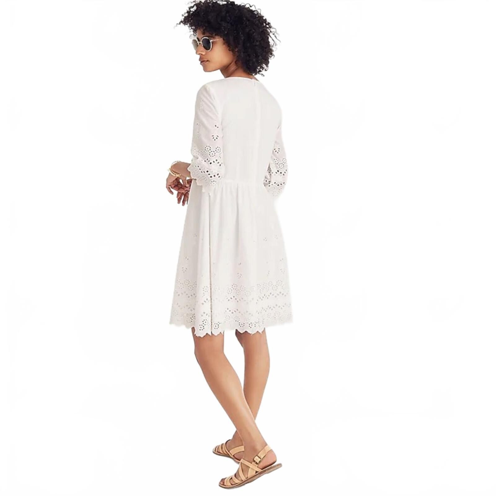 Madewell Eyelet Lattice Dress Size M / US 6-8 / IT 42-44 - 4 Thumbnail