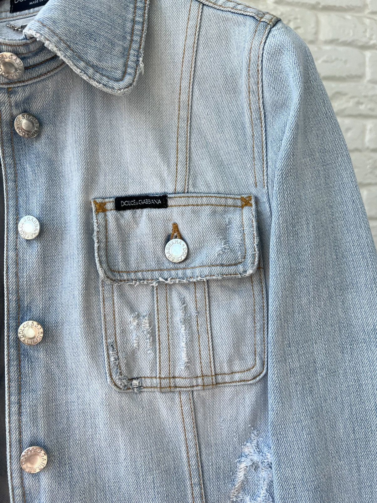 Dolce & Gabbana Dolce & Gabbana Blue Washed Denim Jacket Size M / US 6-8 / IT 42-44 - 6 Thumbnail