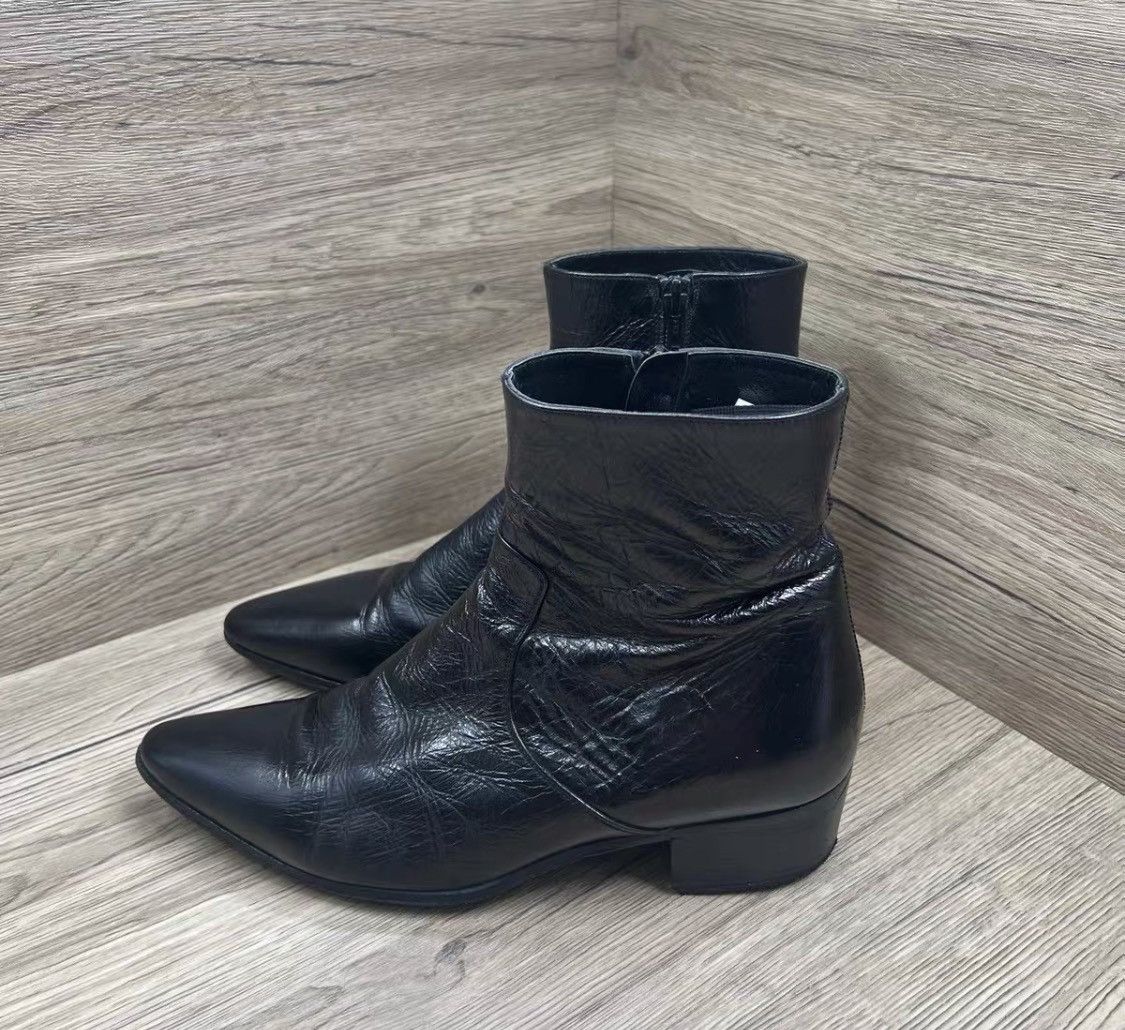 Saint Laurent Paris Saint Laurent Paris Polished Leather High Chelsea Boots Size US 7 / EU 40 - 5 Thumbnail
