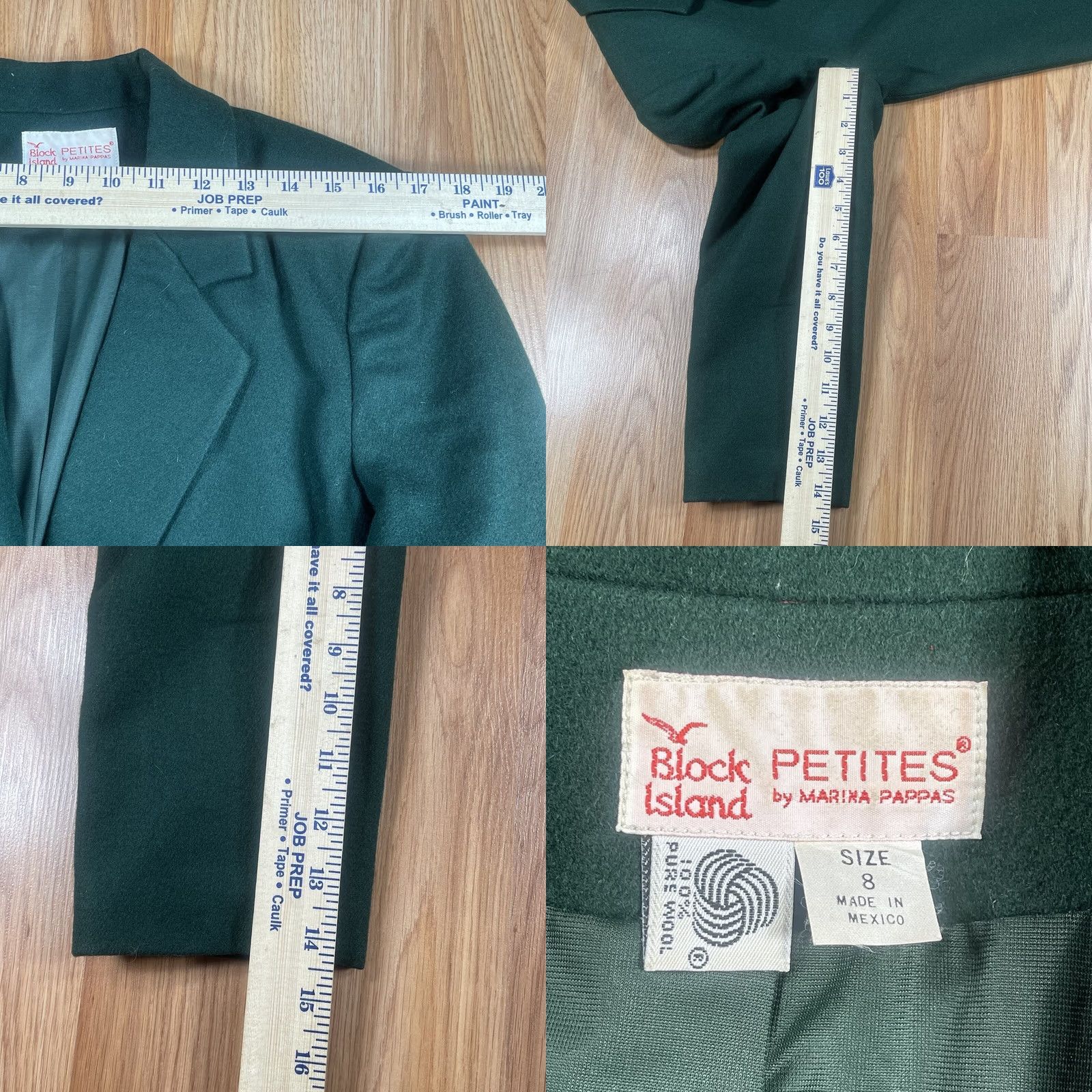 Vintage VINTAGE Block Island Blazer Jacket Womens 8 Green Wool Lined Business Wear Regular Long Sleeve Button - 100% Wool - Dry Clean Only - Womens Size M / US 6-8 / IT 42-44 - 8 Thumbnail